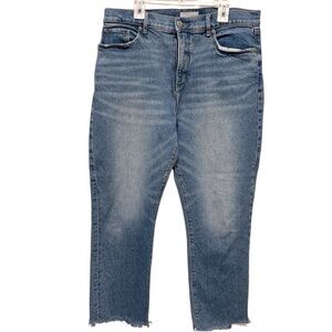 LOFT Mid-Wash Loft The Striaght Crop Jeans. Size 10 30P